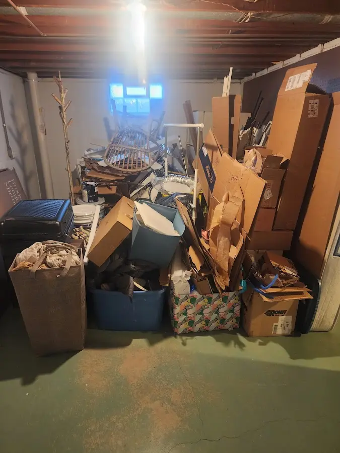 Roll-off dumpster container at job site for 6 Yard Dumpster Rental in Fairfield